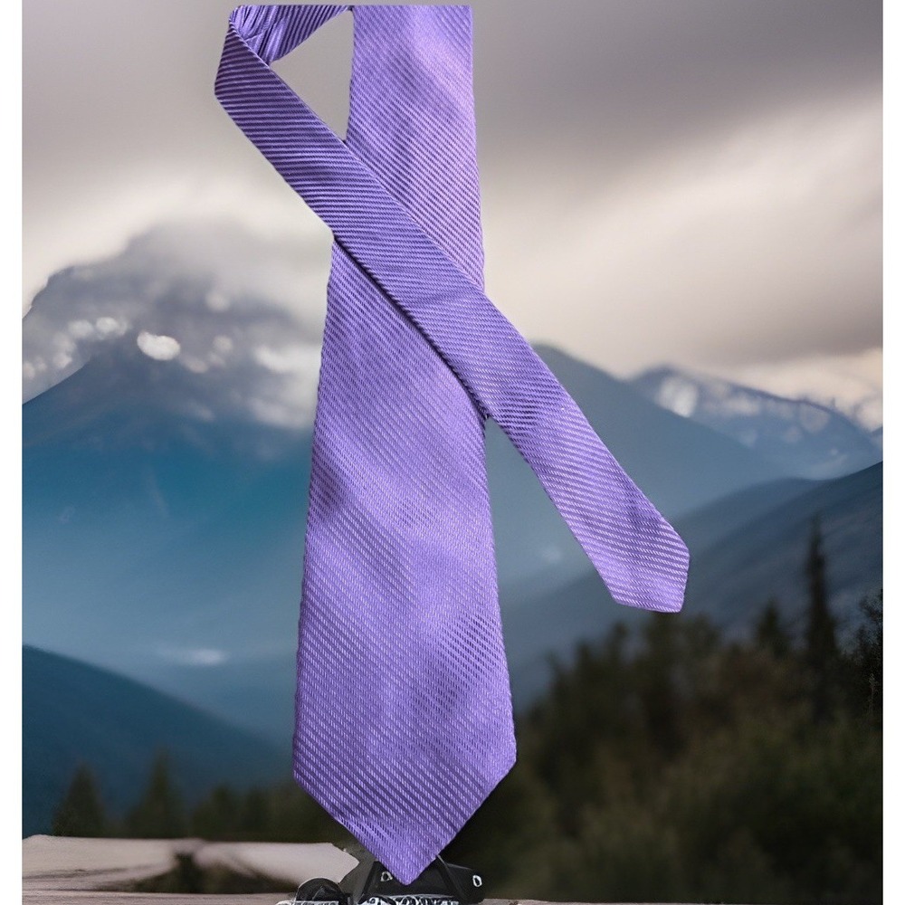 Murano Extra Long Silk Tie , Purple Repo Necktie Hand Tailored In USA 3.5" X 65"